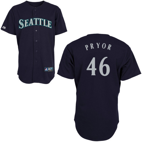 Stephen Pryor #46 mlb Jersey-Seattle Mariners Women's Authentic Alternate Road Cool Base Baseball Jersey